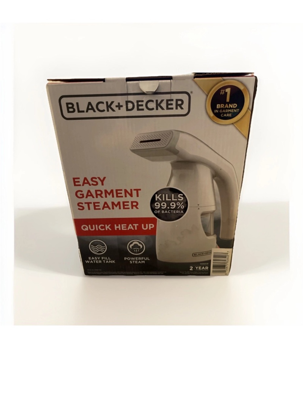 Black & Decker White and Black Easy Garment Steamer